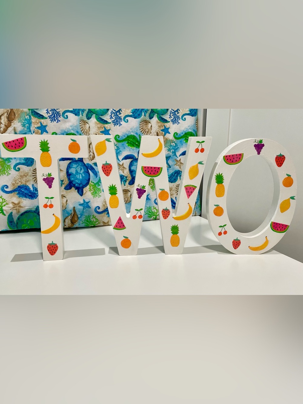 “Twotti Frutti” TWO Birthday Letters, 2nd Birthday, Party Decor